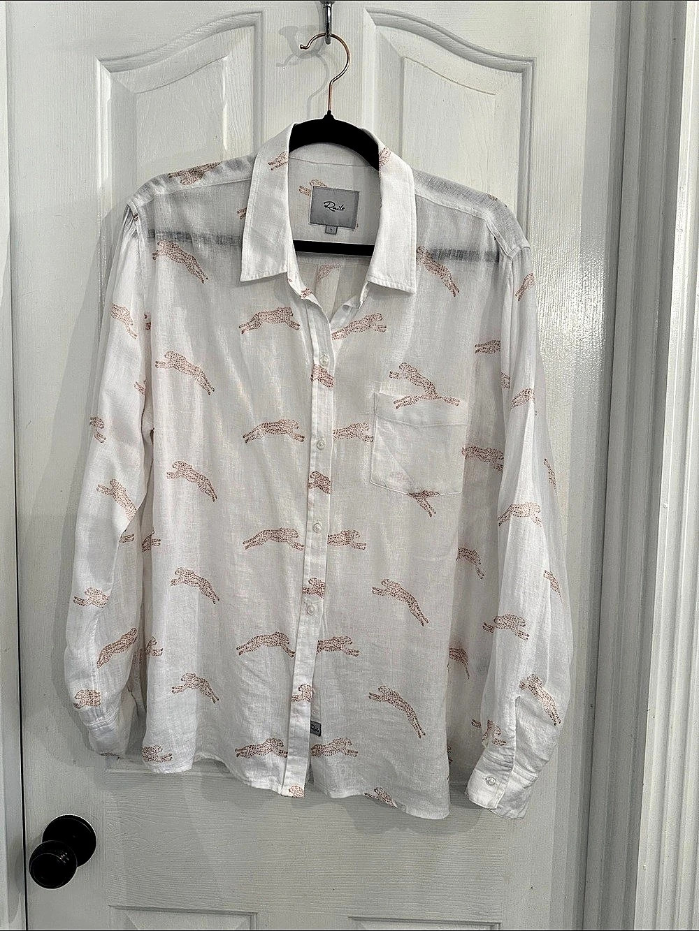Rails Ellis Pink Cheetah Button-Down Shirt Women's Printed